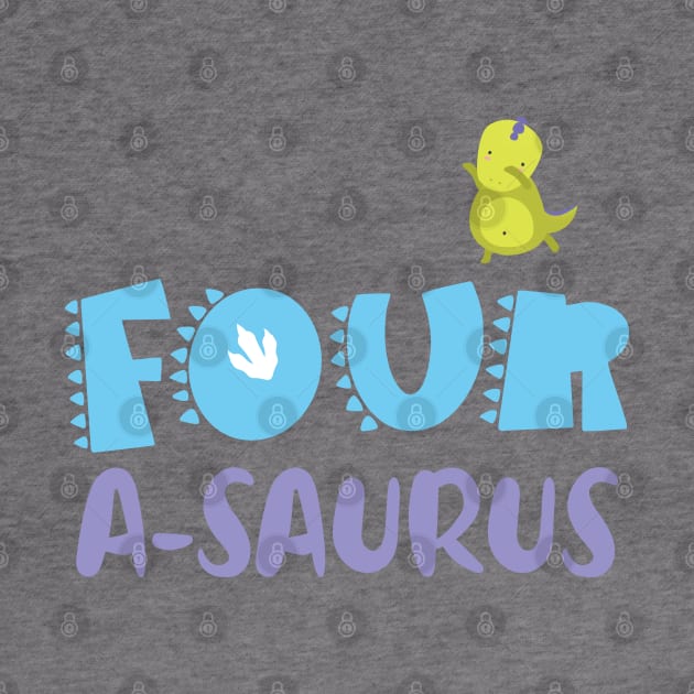 Family Dinosaur Matching 4th Birthday four-A-Saurus Gift For Boys Kids toddlers by tearbytea